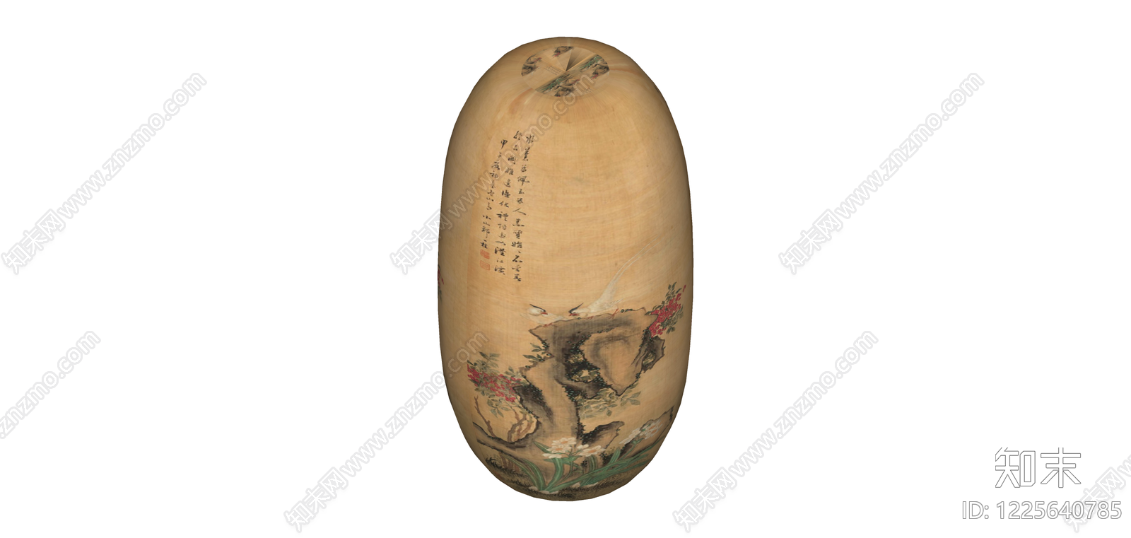 中式绘画装饰花瓶SU模型下载【ID:1225640785】