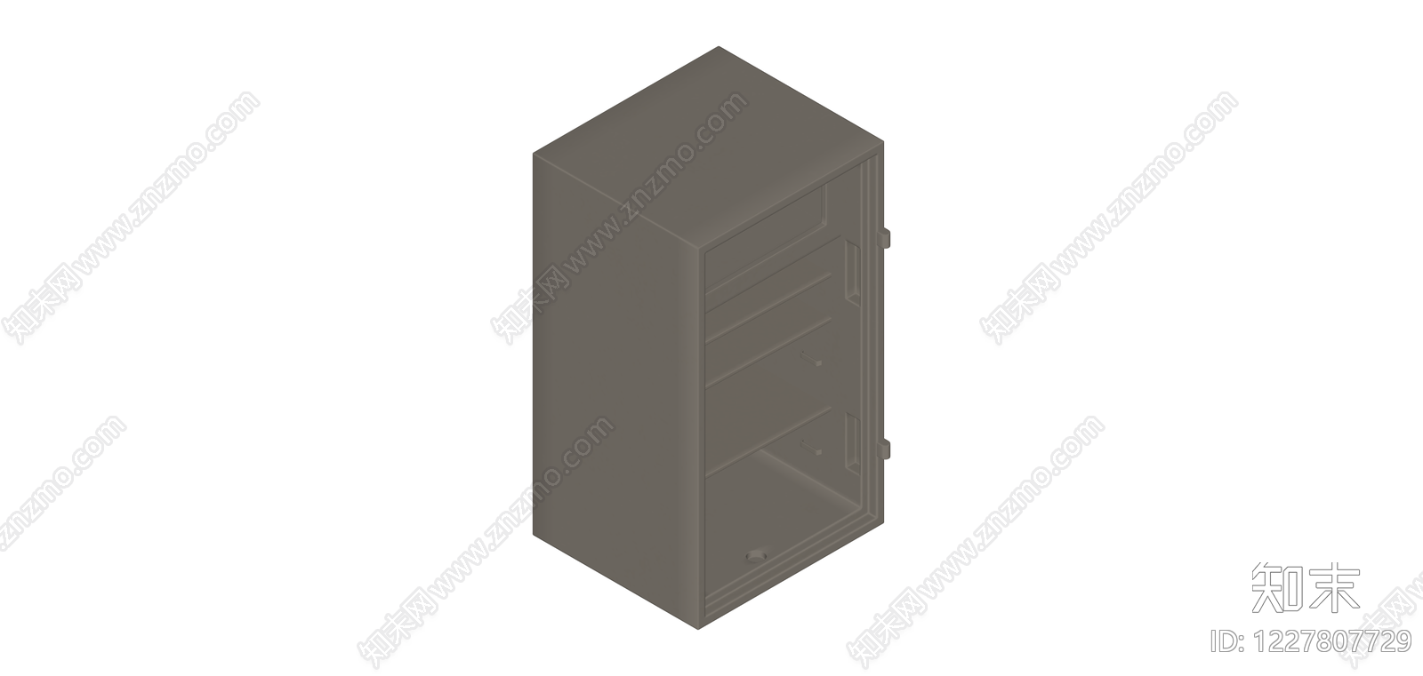 灰色金属储物柜SU模型下载【ID:1227807729】
