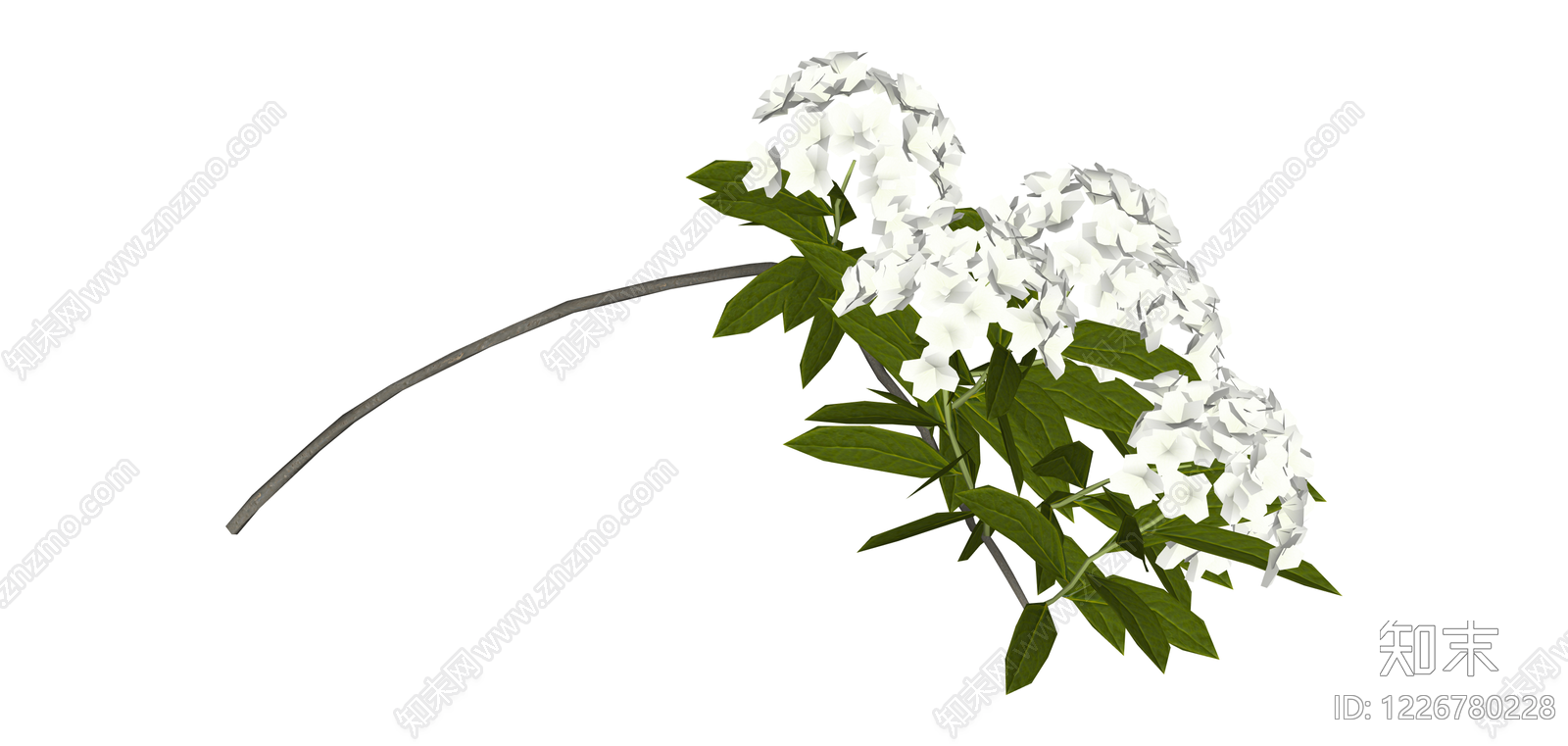 白色花艺枝条组件SU模型下载【ID:1226780228】