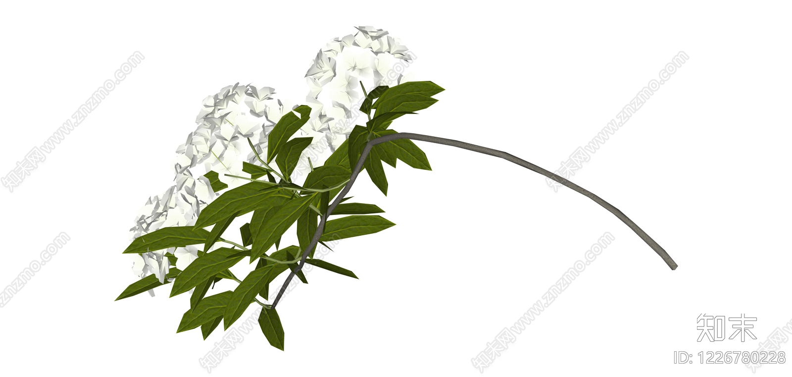 白色花艺枝条组件SU模型下载【ID:1226780228】