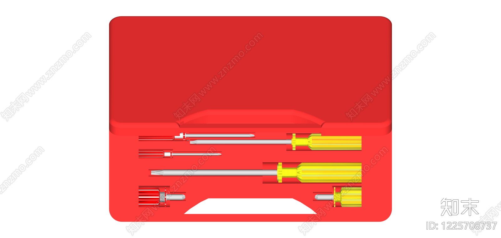 红色工具箱套装SU模型下载【ID:1225708737】