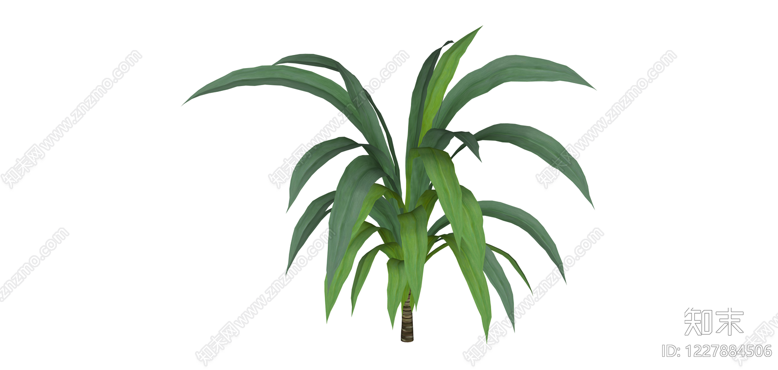单杆绿叶盆栽SU模型下载【ID:1227884506】