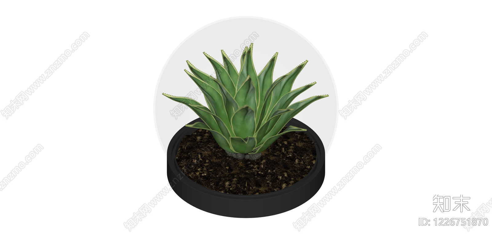 带盆绿植盆栽SU模型下载【ID:1226751870】