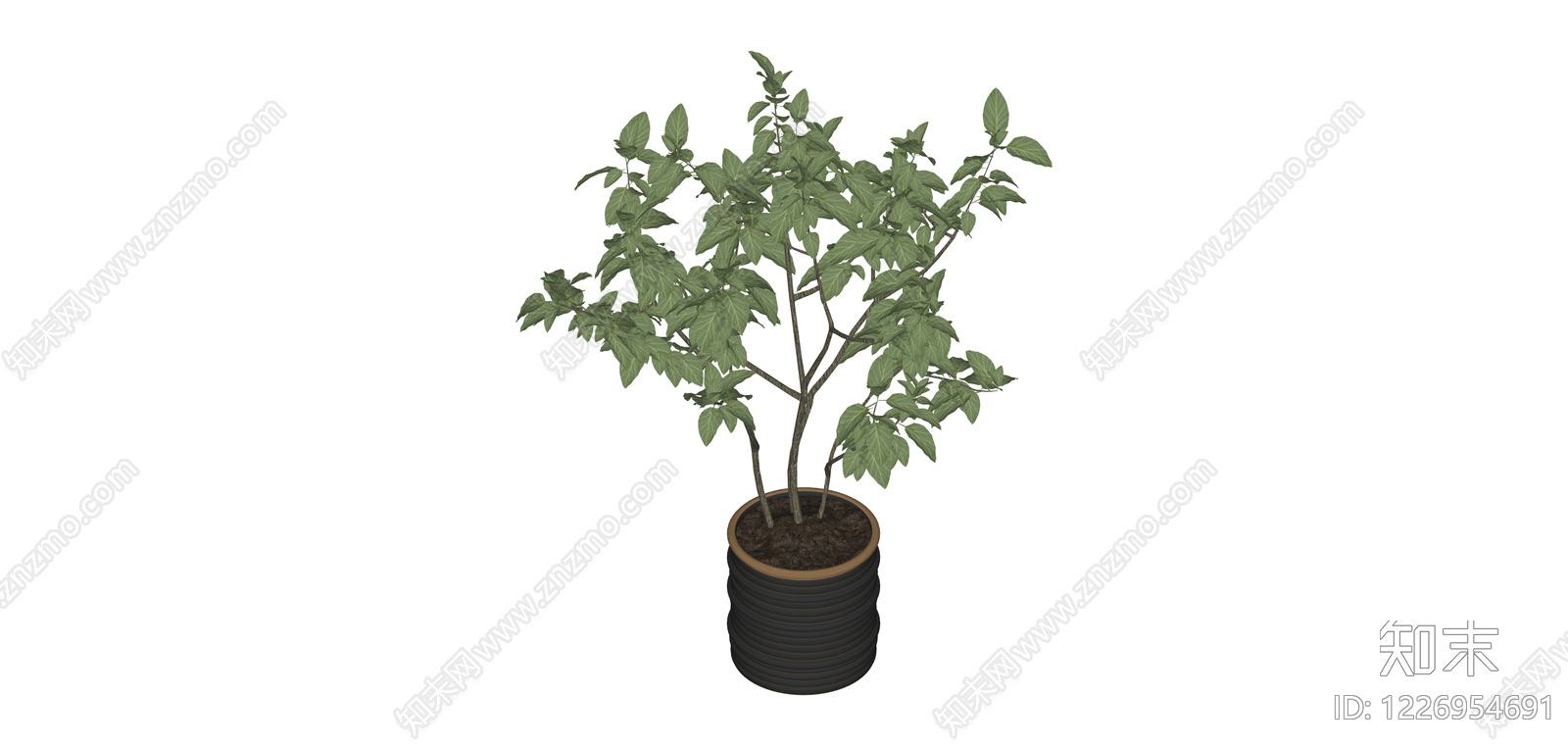带盆绿植盆栽SU模型下载【ID:1226954691】