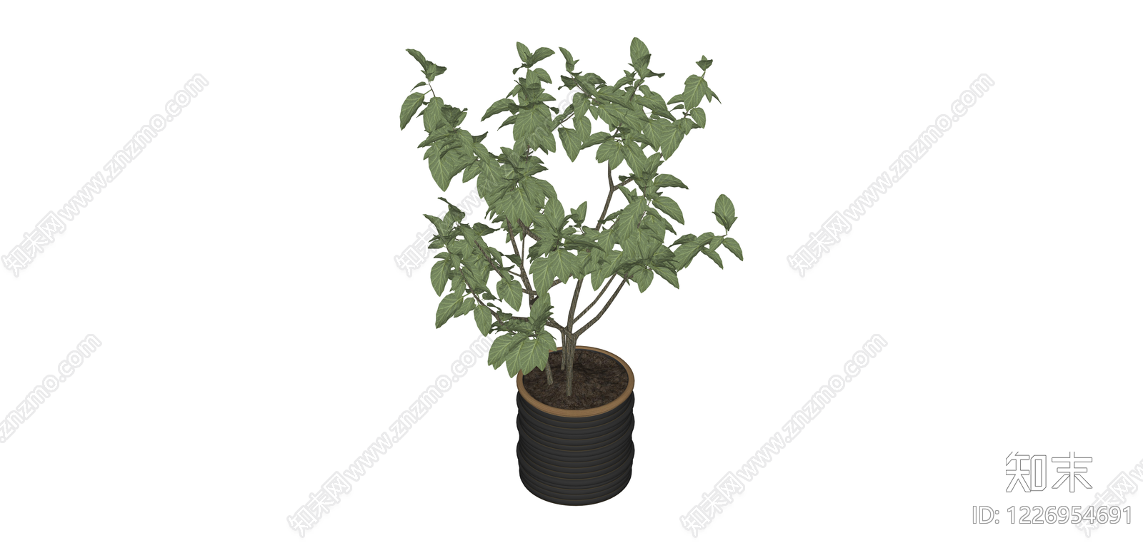 带盆绿植盆栽SU模型下载【ID:1226954691】