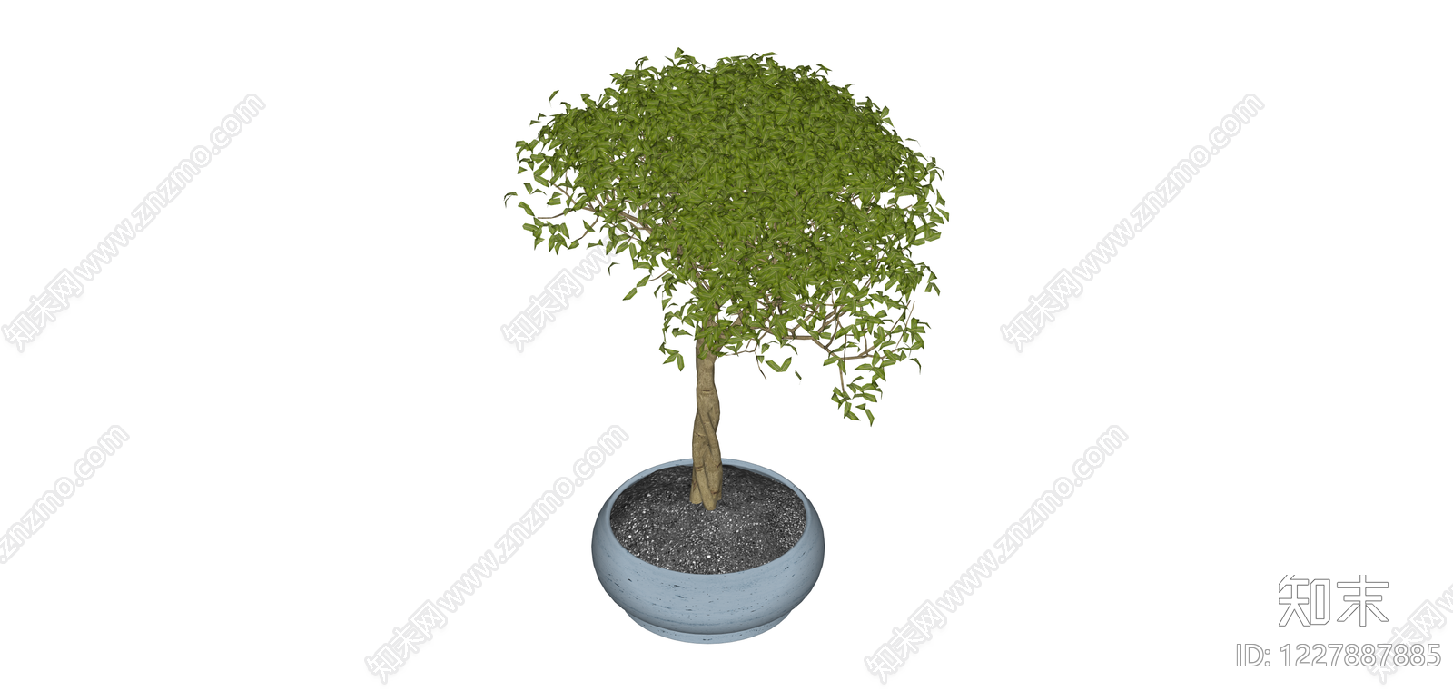 造型盆景盆栽模型SU模型下载【ID:1227887885】