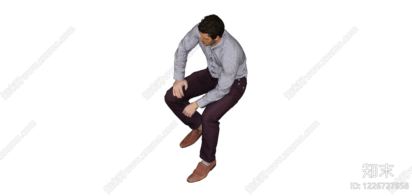 男性人物坐姿模型SU模型下载【ID:1226727658】
