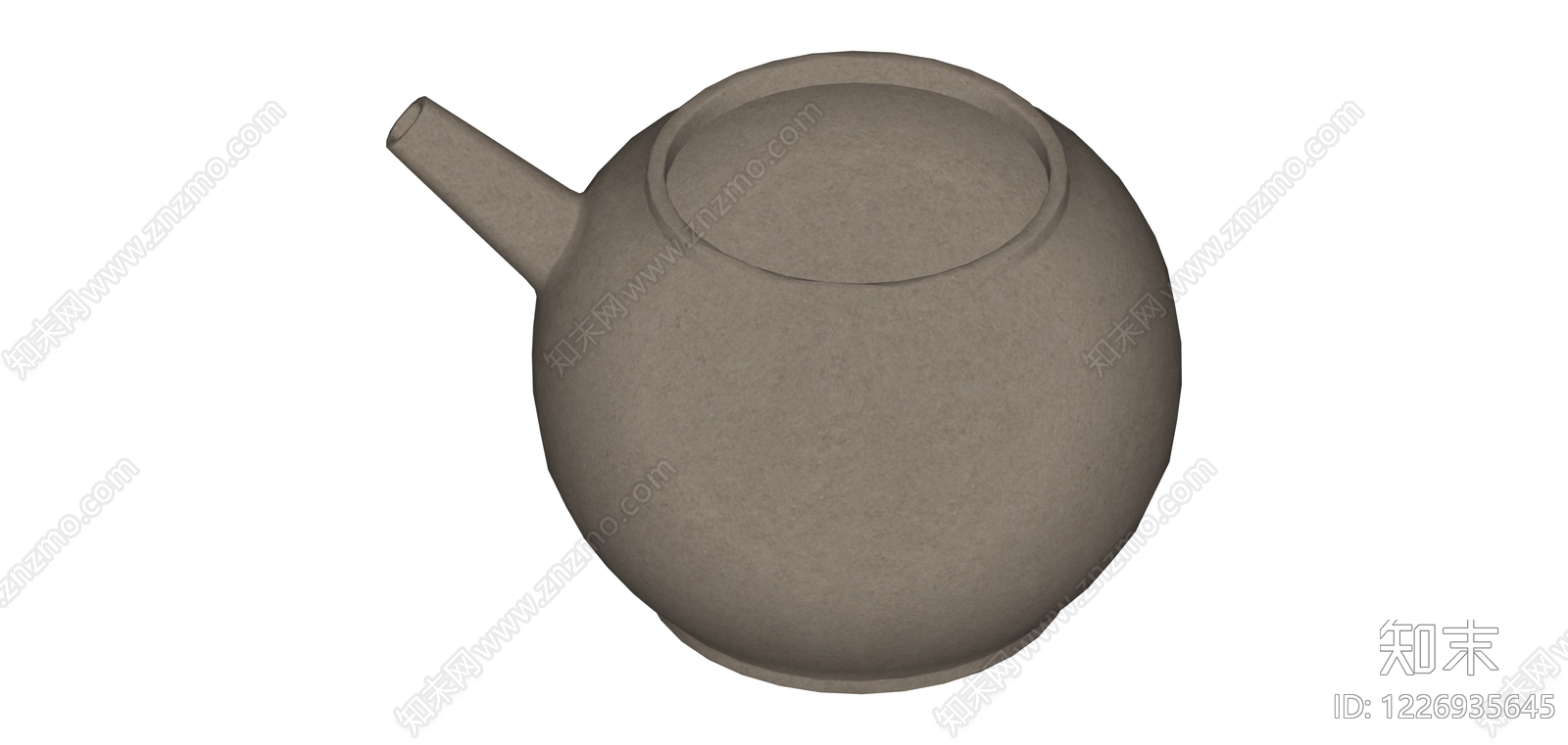 素面陶土茶壶SU模型下载【ID:1226935645】