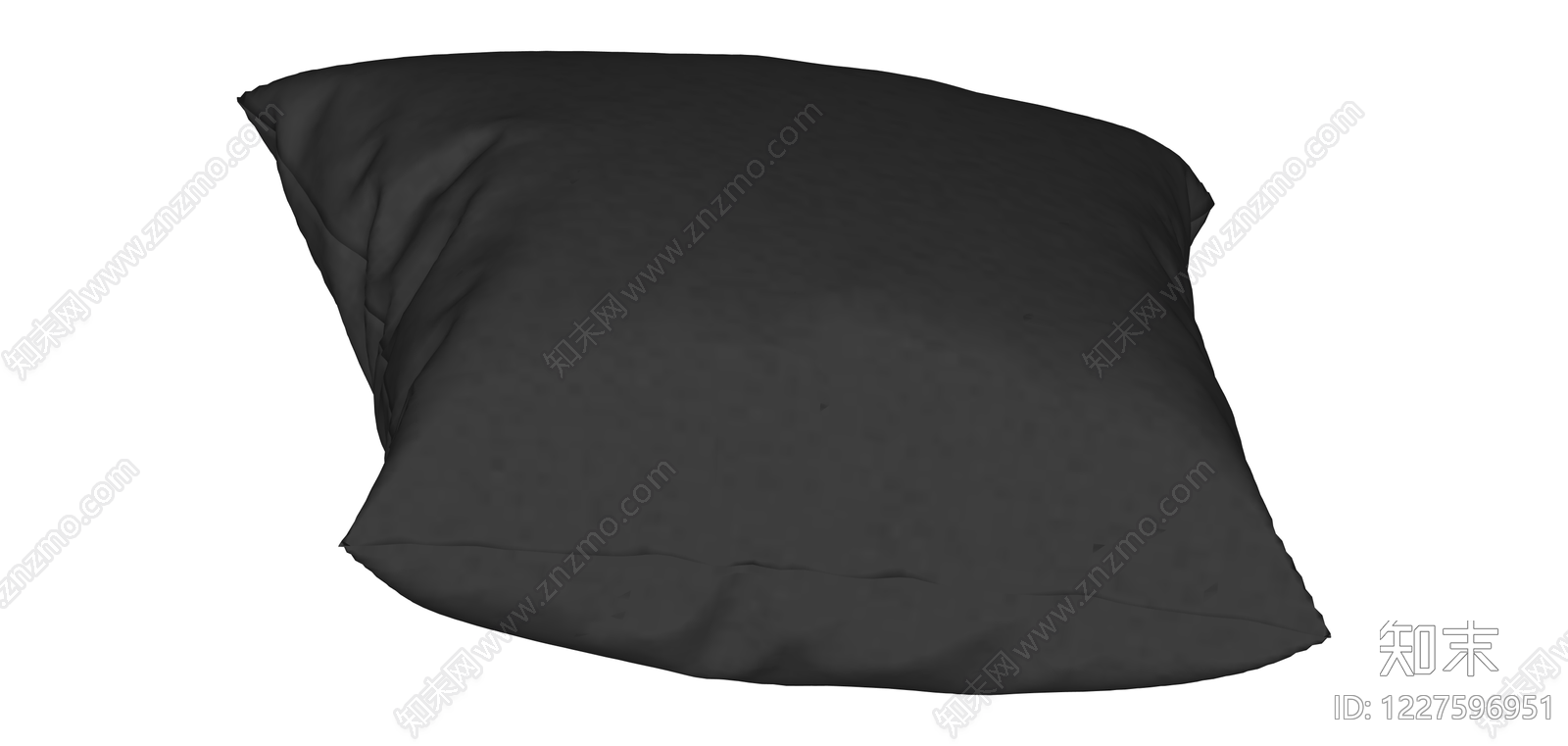 黑色方形抱枕SU模型下载【ID:1227596951】
