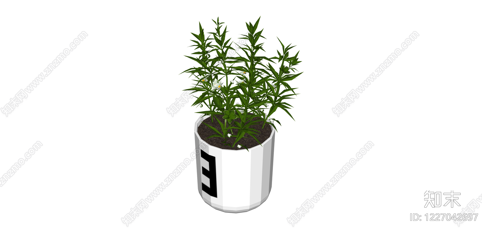 带盆绿植盆栽SU模型下载【ID:1227042697】