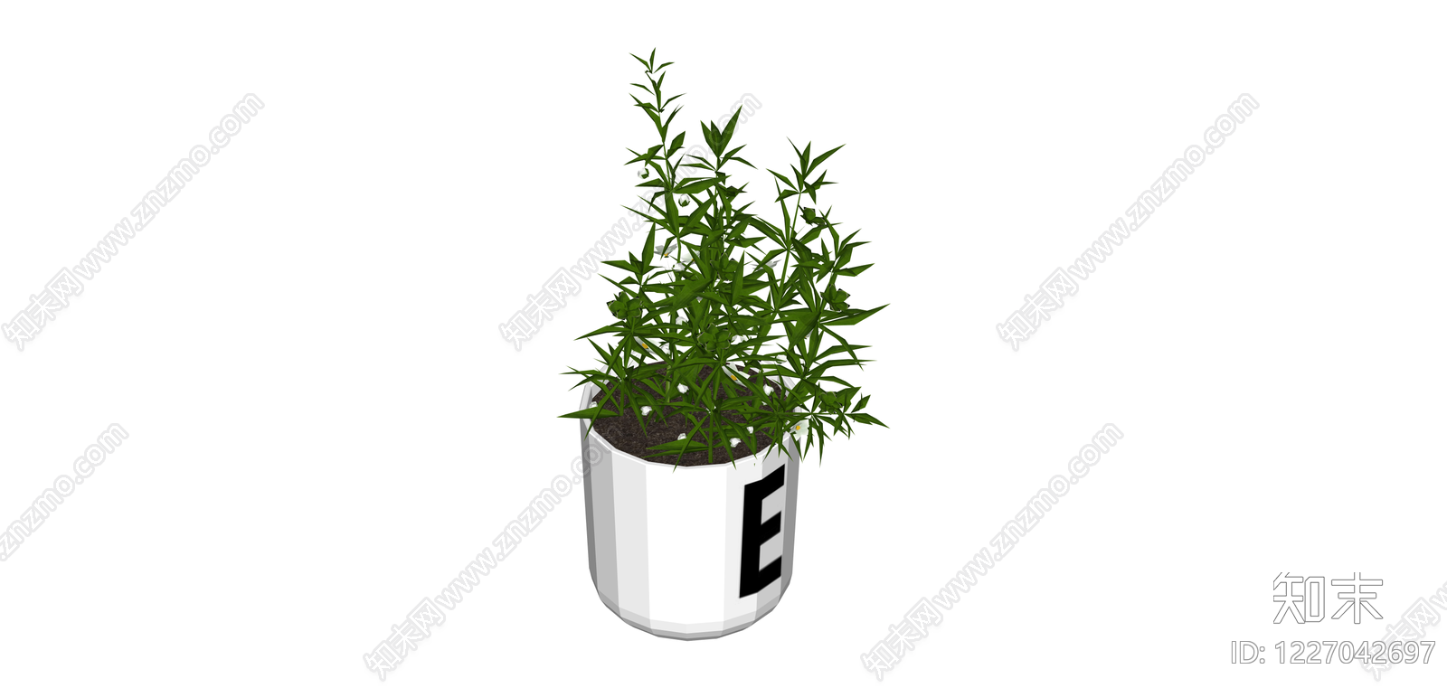 带盆绿植盆栽SU模型下载【ID:1227042697】