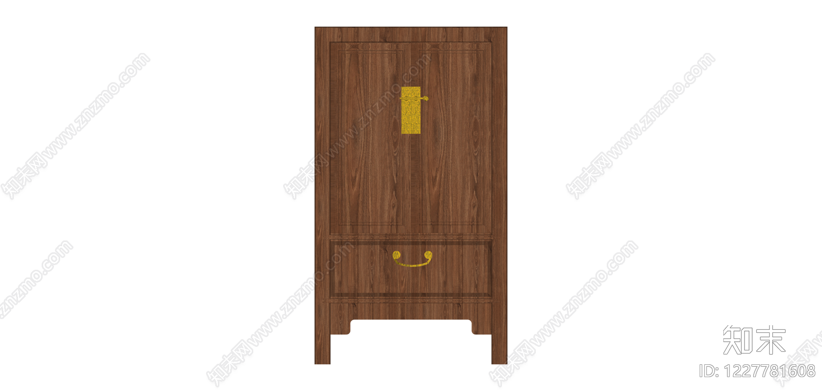 中式木质立柜家具SU模型下载【ID:1227781608】