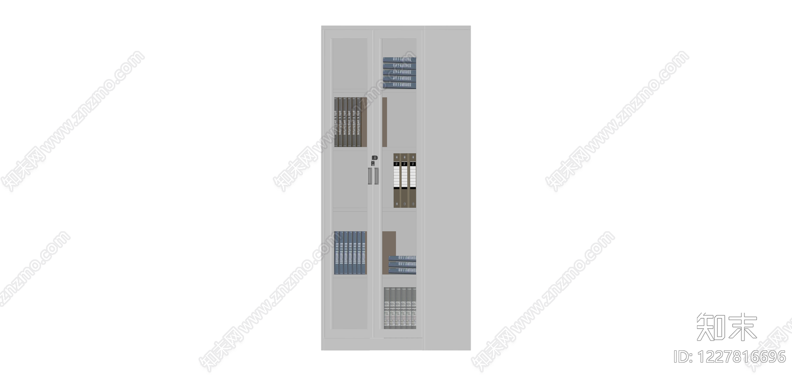 灰色玻璃门书柜SU模型下载【ID:1227816696】