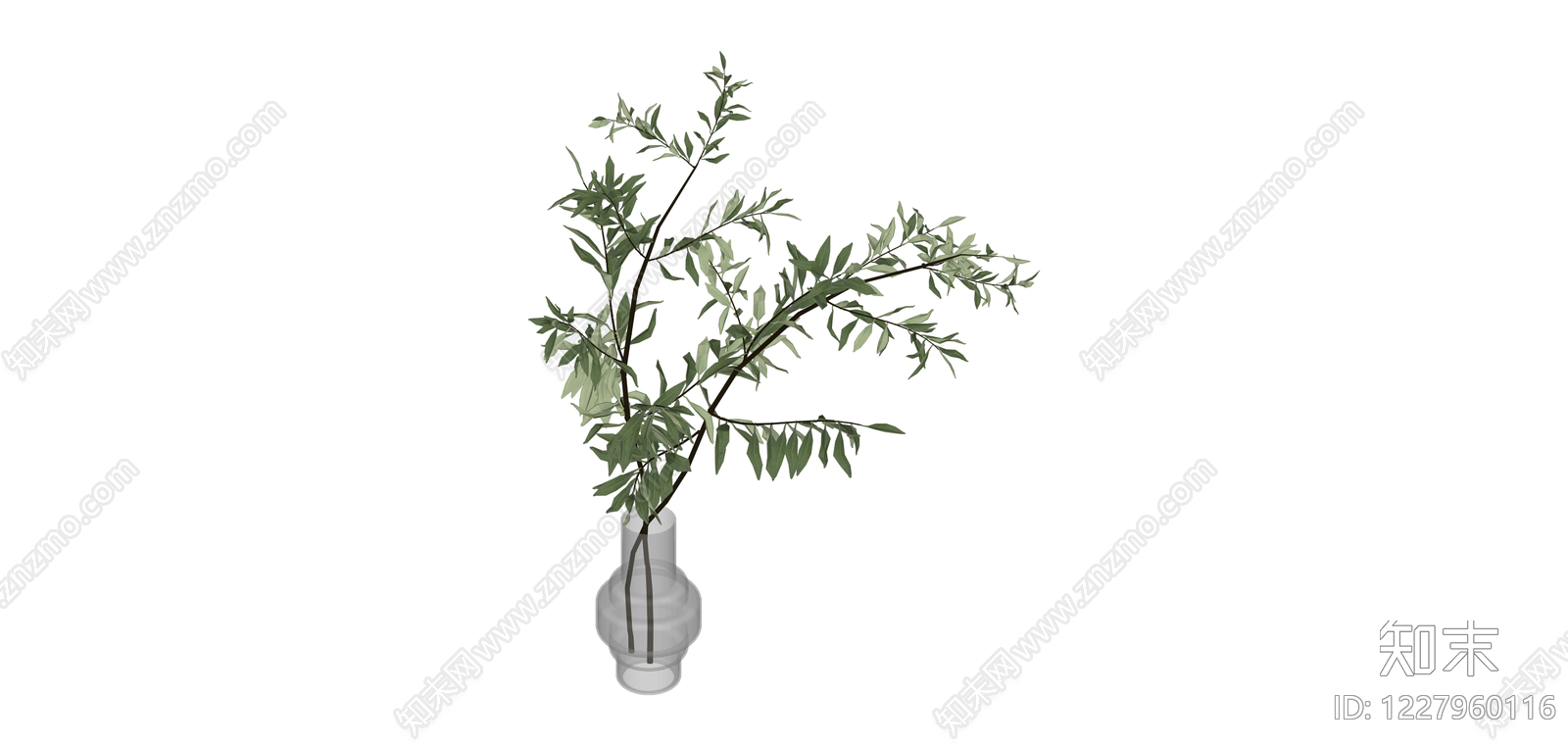 带花瓶绿植盆栽SU模型下载【ID:1227960116】