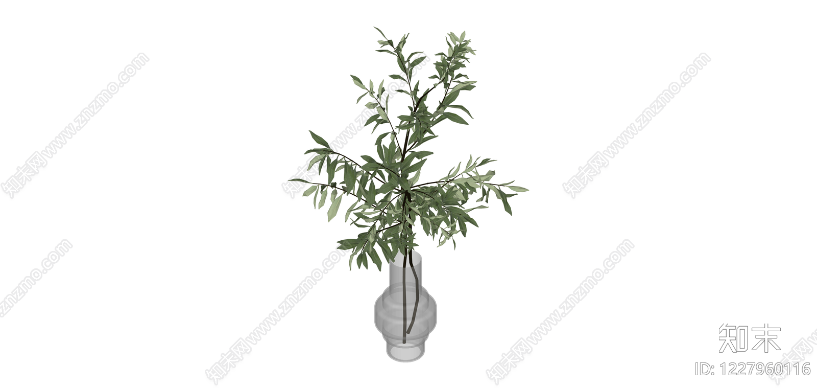 带花瓶绿植盆栽SU模型下载【ID:1227960116】
