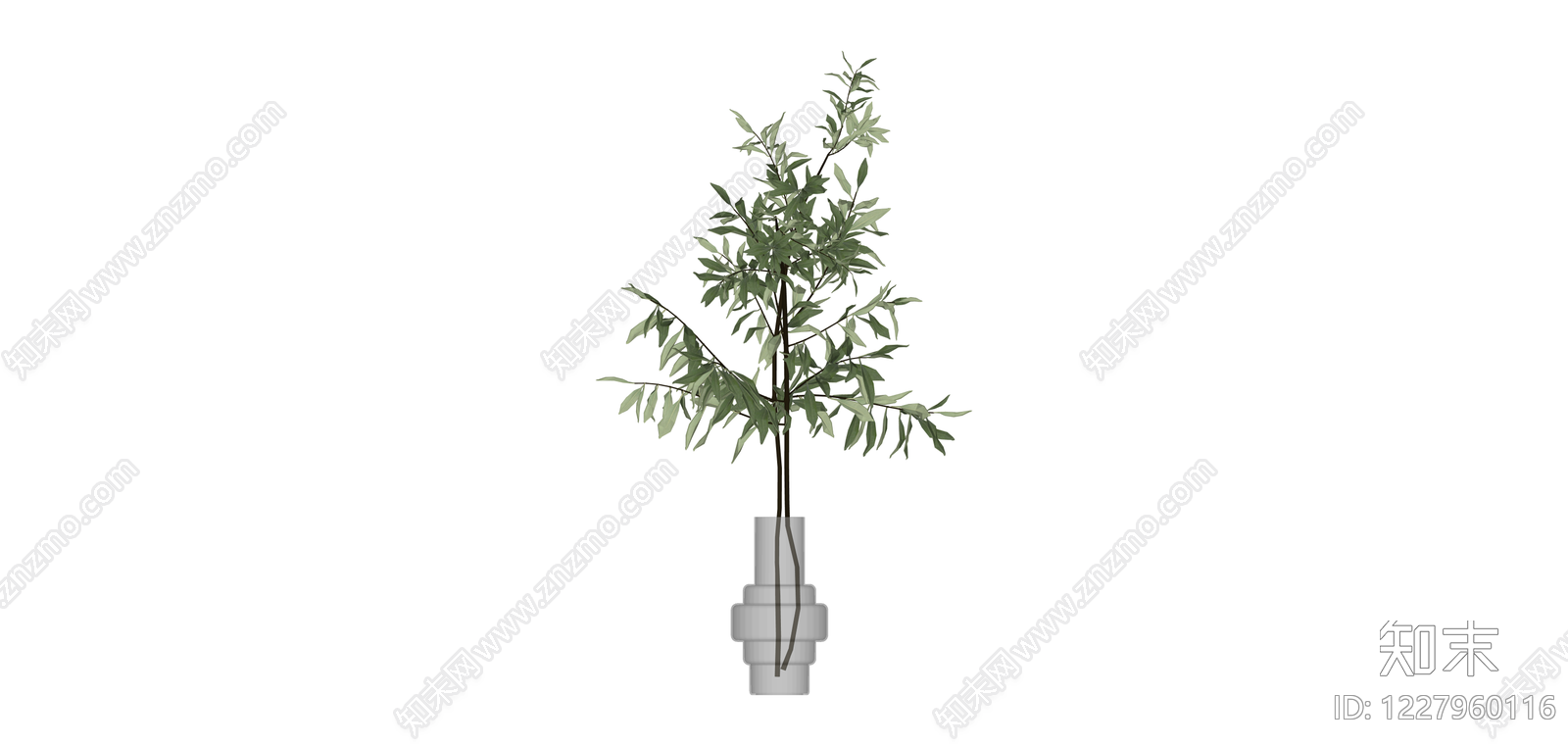带花瓶绿植盆栽SU模型下载【ID:1227960116】