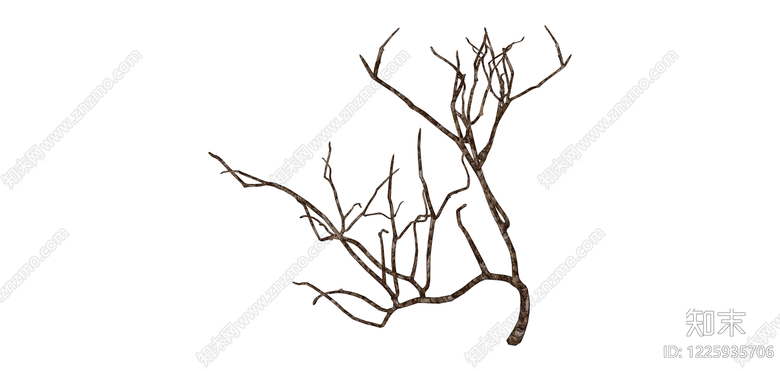 枯树枝造型摆件SU模型下载【ID:1225935706】