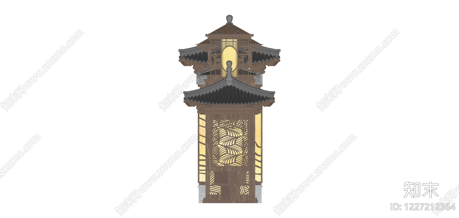 中式景观落地灯组合SU模型下载【ID:1227212364】