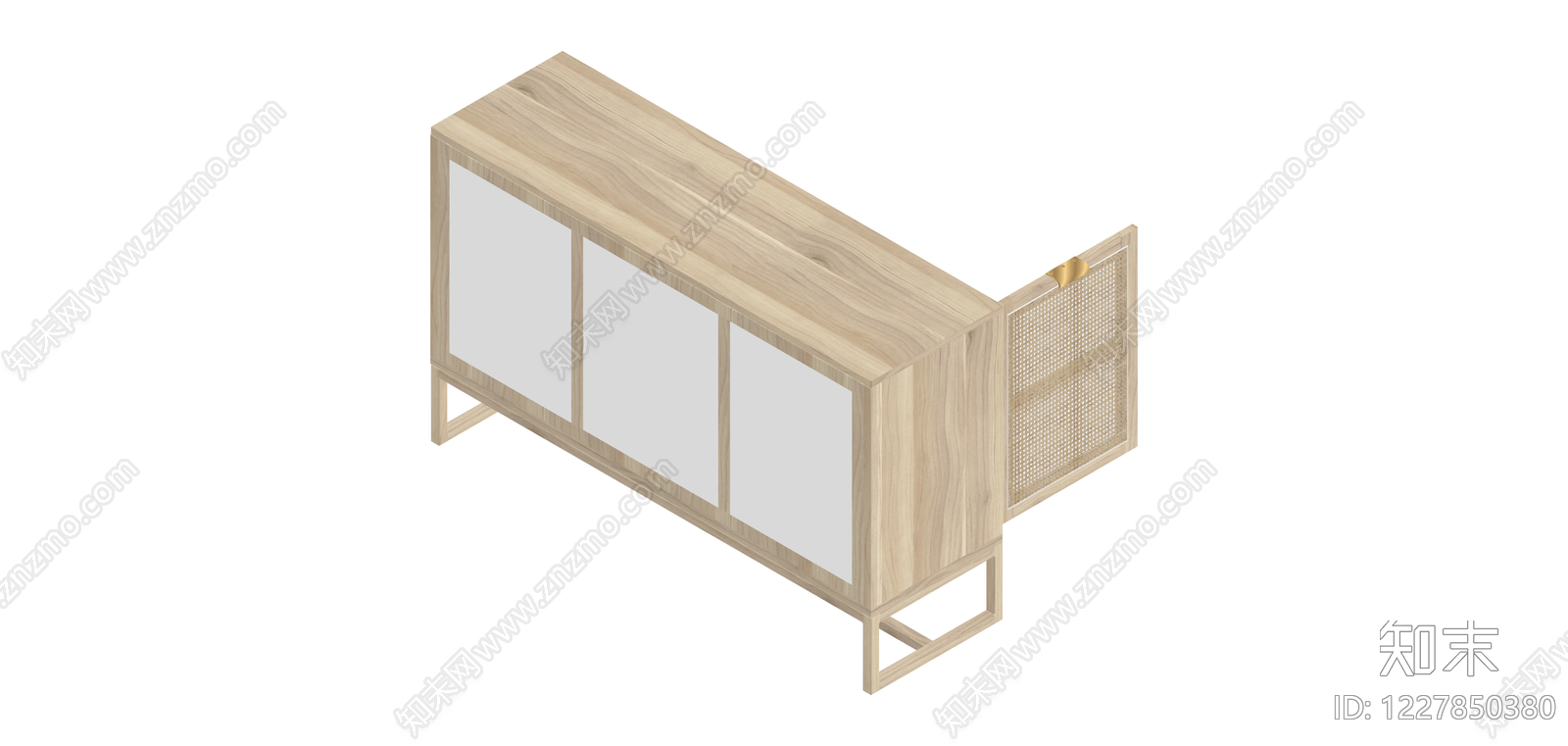 藤编木门储物柜SU模型下载【ID:1227850380】