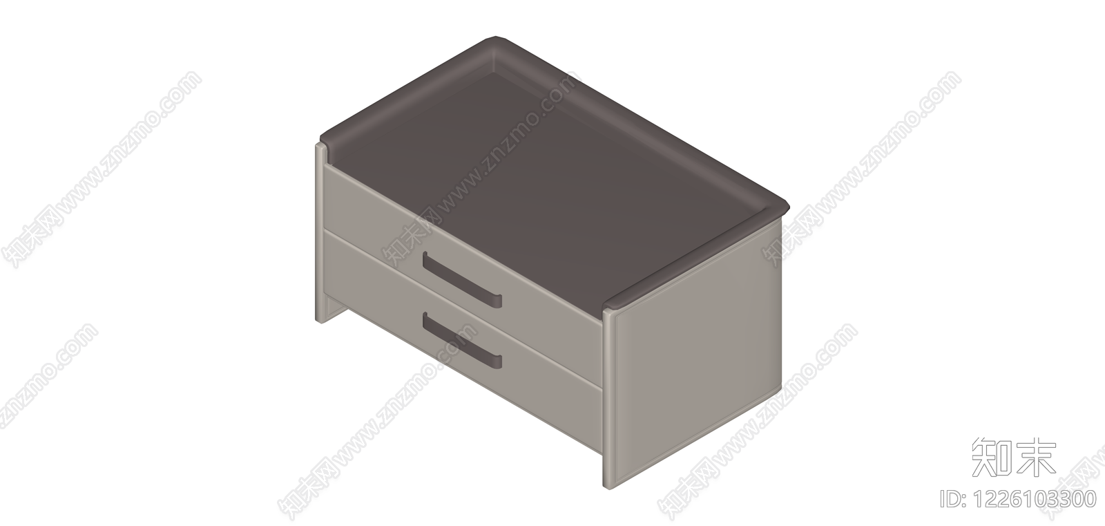 双抽屉床头柜SU模型下载【ID:1226103300】
