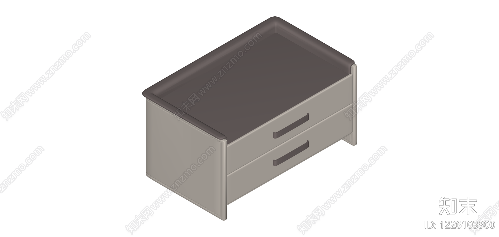 双抽屉床头柜SU模型下载【ID:1226103300】