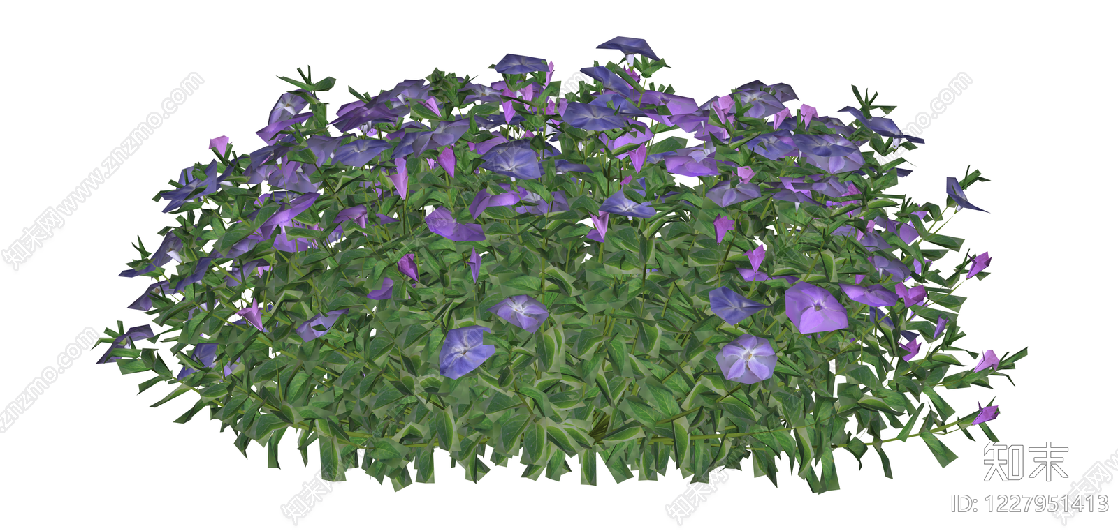 紫色花丛绿植模型SU模型下载【ID:1227951413】