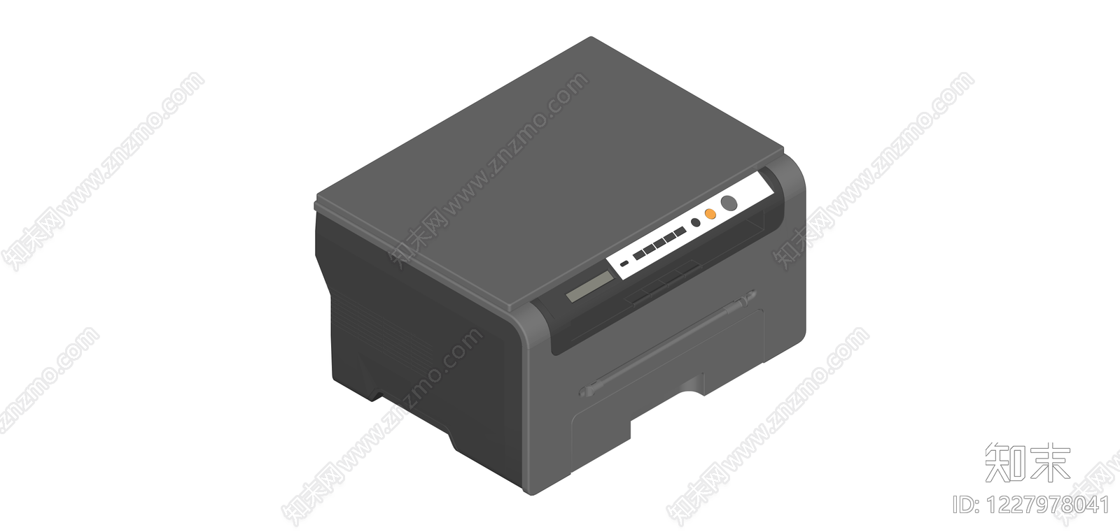 灰色办公激光打印机SU模型下载【ID:1227978041】