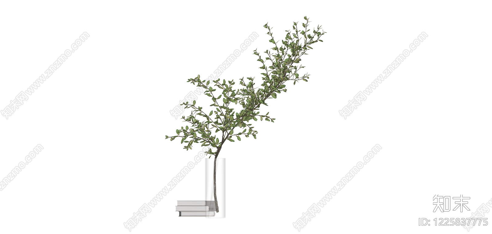 带书花瓶绿植组合SU模型下载【ID:1225837775】