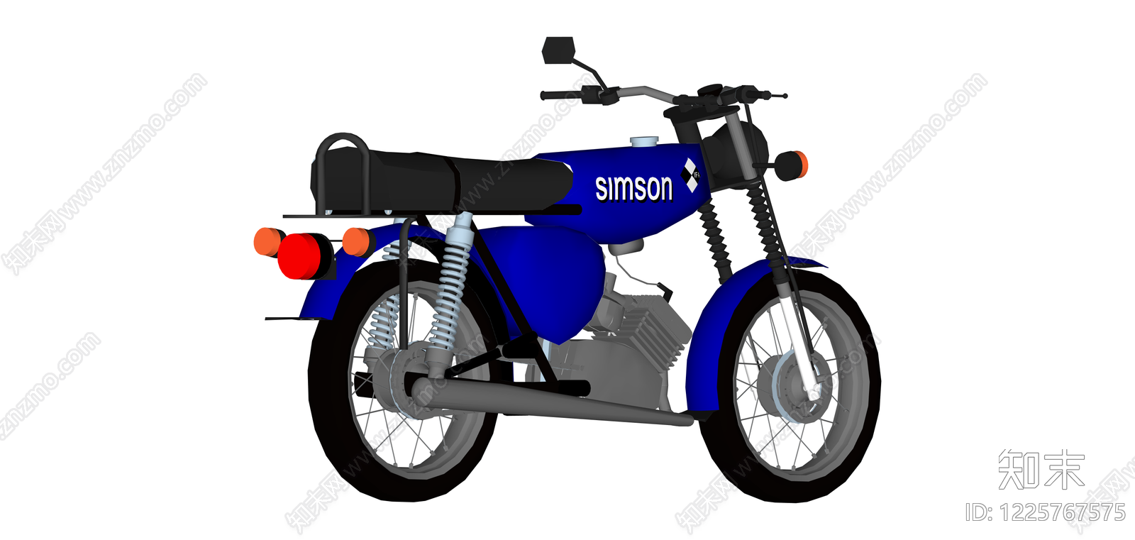 蓝色Simson摩托车SU模型下载【ID:1225767575】