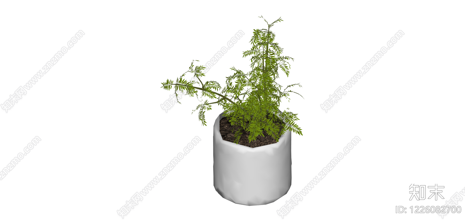 白模盆栽绿植SU模型下载【ID:1226082700】