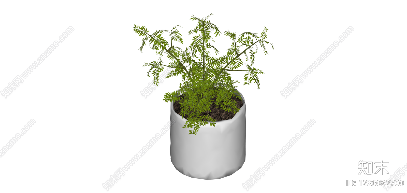 白模盆栽绿植SU模型下载【ID:1226082700】
