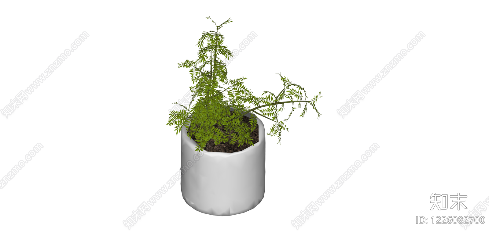 白模盆栽绿植SU模型下载【ID:1226082700】