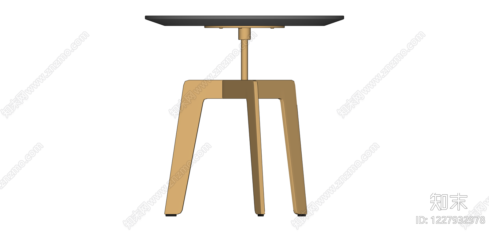 实木圆面边几SU模型下载【ID:1227932978】
