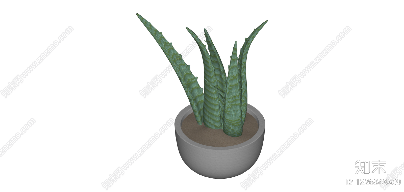 盆栽芦荟植物SU模型下载【ID:1226943809】