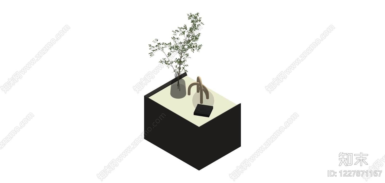 现代风格床头柜组合SU模型下载【ID:1227871167】