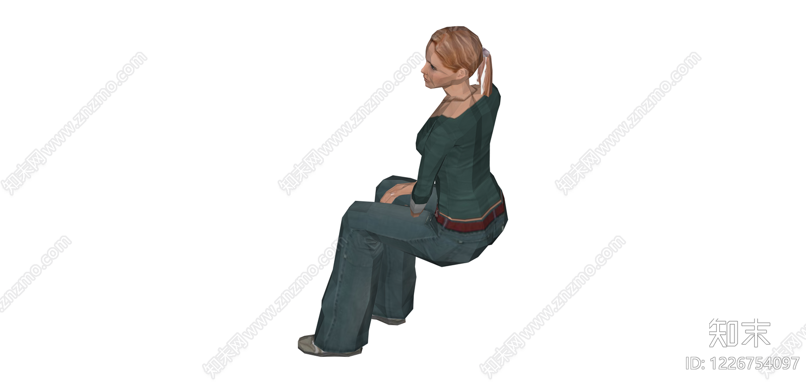 女性人物坐姿模型SU模型下载【ID:1226754097】