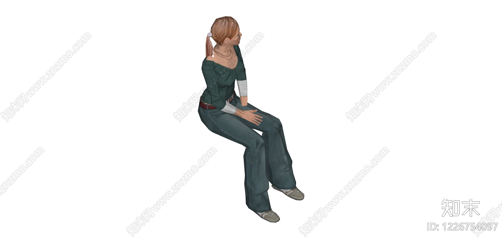女性人物坐姿模型SU模型下载【ID:1226754097】
