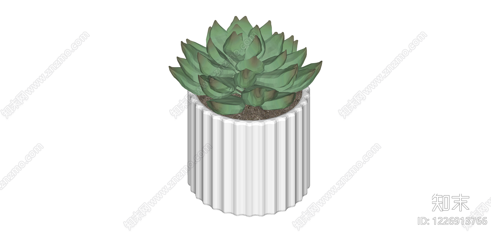 条纹盆多肉植物SU模型下载【ID:1226913766】
