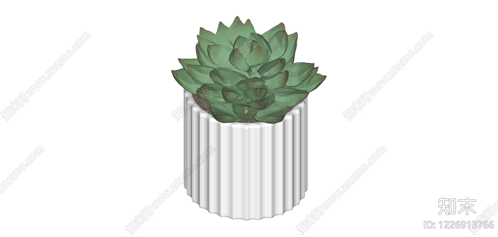 条纹盆多肉植物SU模型下载【ID:1226913766】