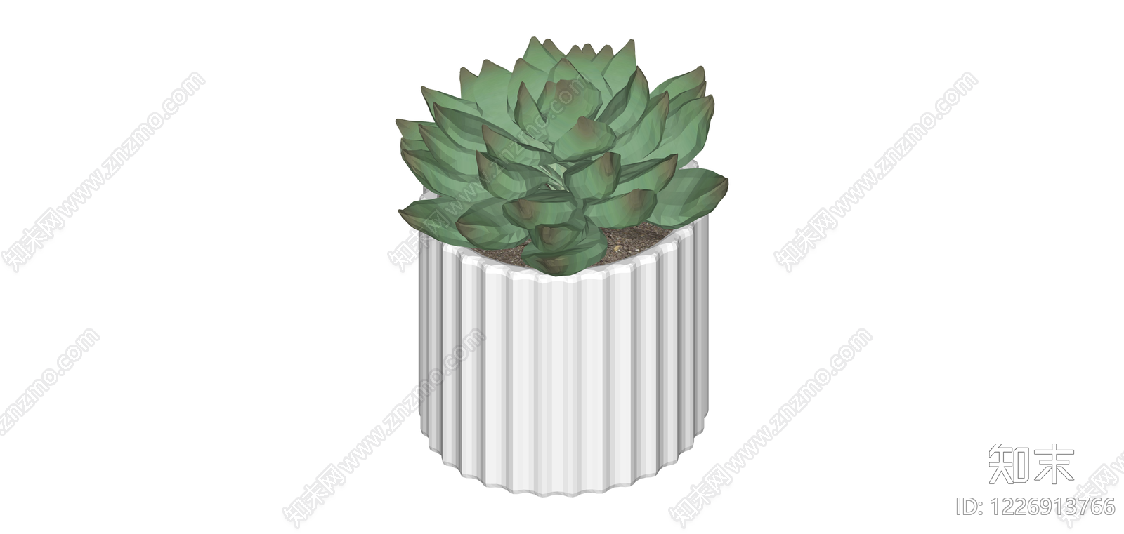 条纹盆多肉植物SU模型下载【ID:1226913766】