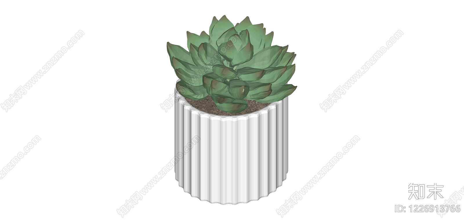 条纹盆多肉植物SU模型下载【ID:1226913766】