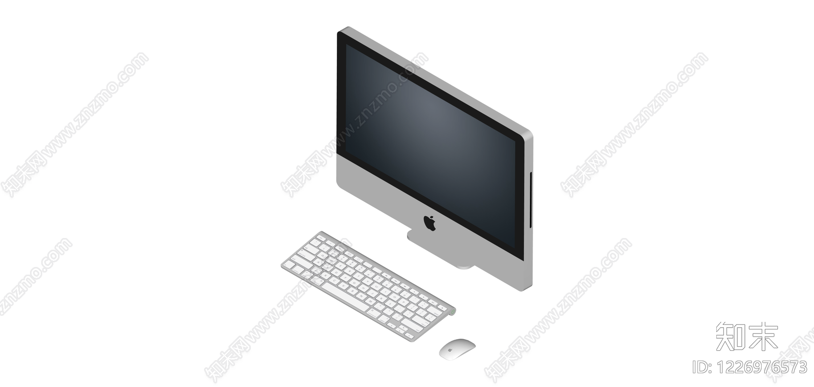 iMac一体机带键鼠SU模型下载【ID:1226976573】