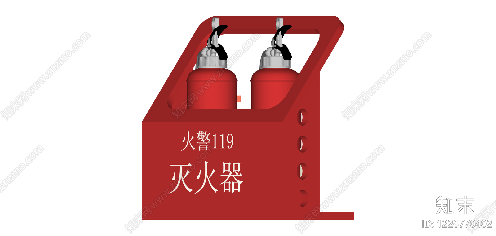 双瓶灭火器箱组件SU模型下载【ID:1226770402】
