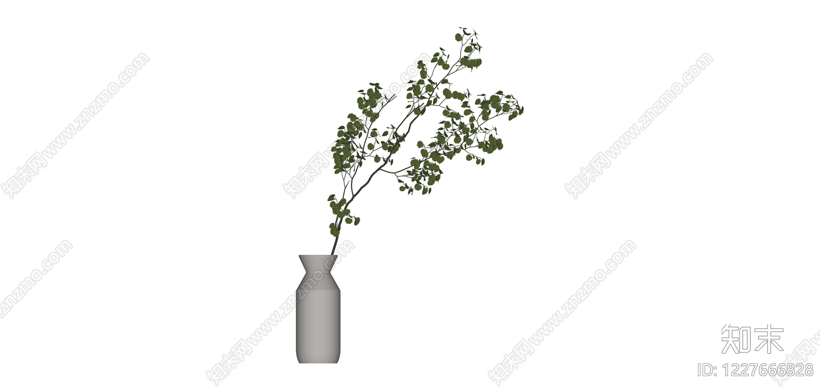 带瓶绿植花艺组合SU模型下载【ID:1227666828】