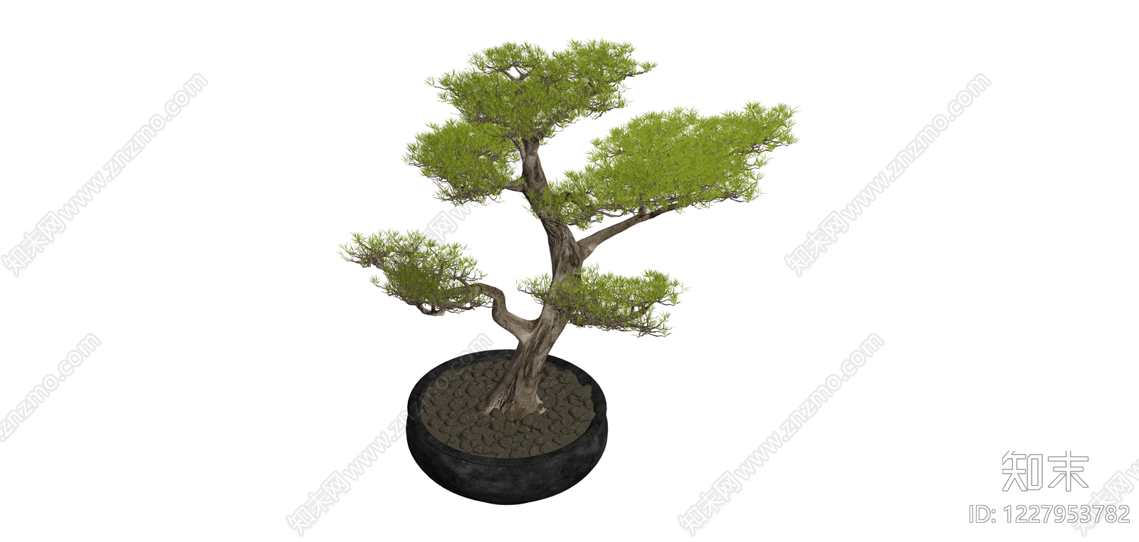 造型景观盆栽SU模型下载【ID:1227953782】