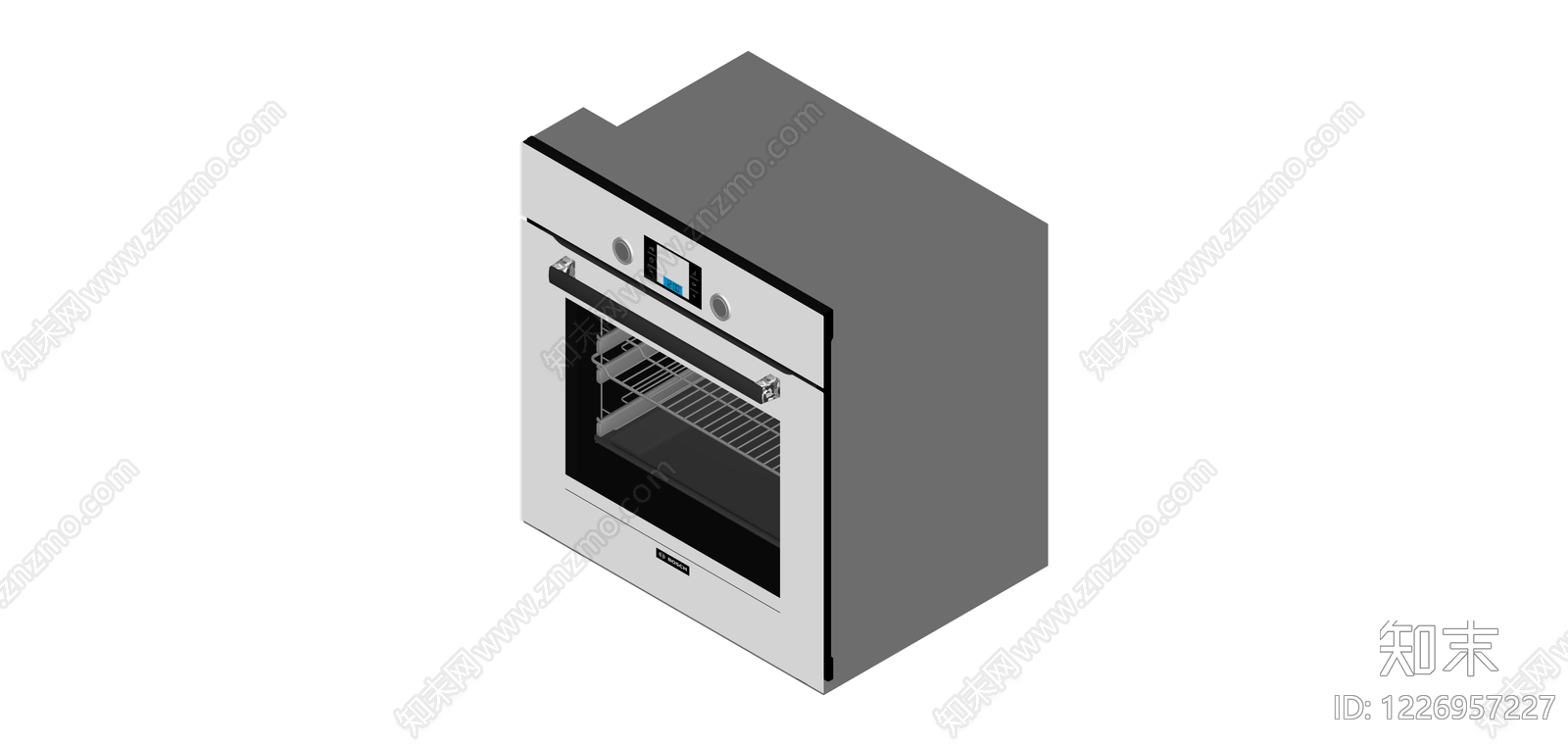 博世嵌入式烤箱白模SU模型下载【ID:1226957227】
