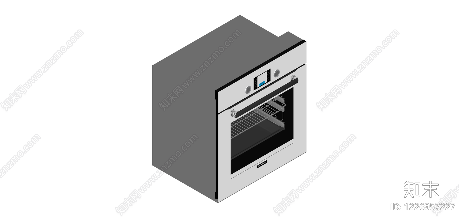 博世嵌入式烤箱白模SU模型下载【ID:1226957227】