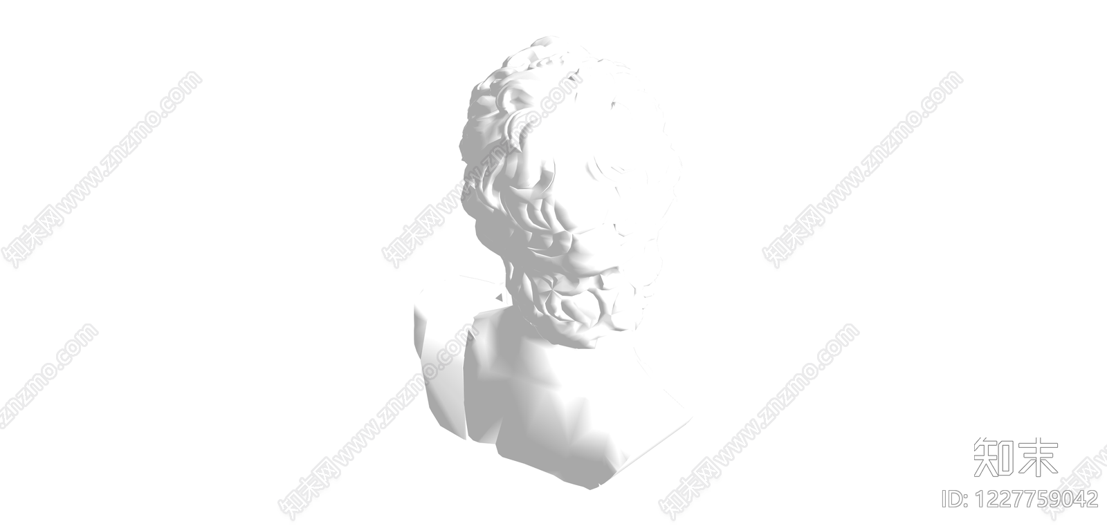 大卫雕塑头像白模SU模型下载【ID:1227759042】