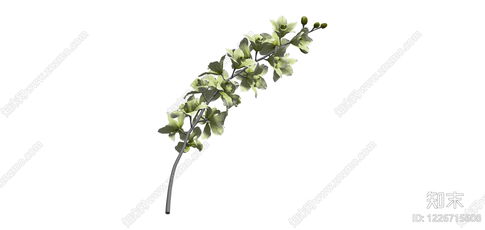 单支绿色花艺SU模型下载【ID:1226715608】