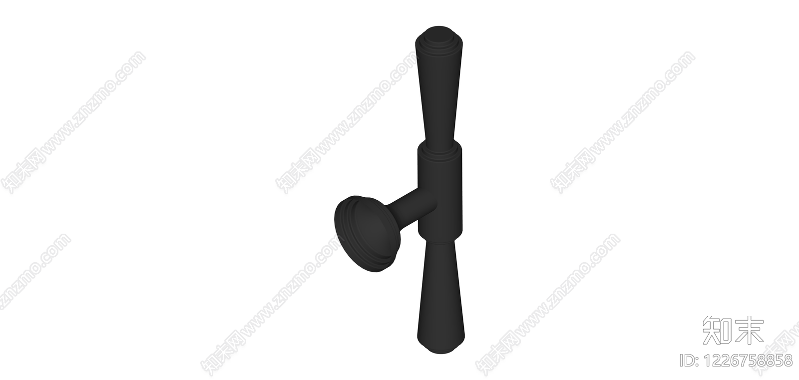 黑色复古门把手组件SU模型下载【ID:1226758858】